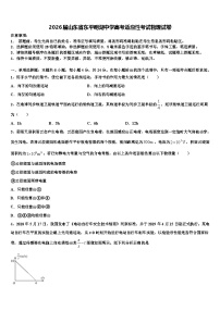 2026届山东省东平明湖中学高考适应性考试物理试卷含解析