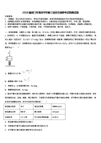 2026届厦门市海沧中学高三适应性调研考试物理试题含解析