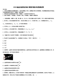 2026届山东省青岛市高三第四次模拟考试物理试卷含解析