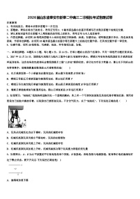 2026届山东省泰安市新泰二中高三二诊模拟考试物理试卷含解析