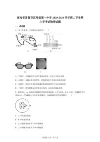 2025-2026学年湖南常德市汉寿县第一中学高二下学期开学物理试题（含答案）