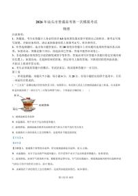 2026届广东省汕头市高三下学期一模物理试题（含答案）