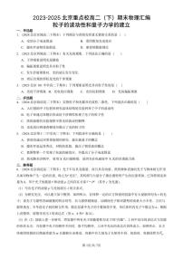 2023-2025北京重点校高二（下）期末物理汇编：粒子的波动性和量子力学的建立练习