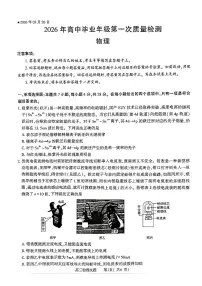 河南省2026年五市高三下学期高考一模质量检测物理试题（含答案）