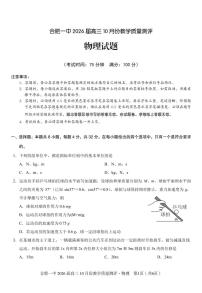 安徽省合肥一中2026届高三10月份教学质量测评物理试卷（含答案）