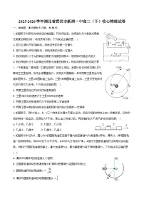 2025-2026学年湖北省武汉市新洲一中高三（下）收心物理试卷（含解析）