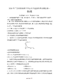 2026广东省高三下学期一模物理试题含答案