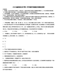 2026届新疆石河子第一中学高考考前提分物理仿真卷含解析
