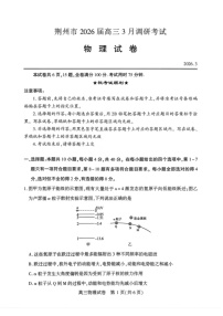 湖北省荆州市2026届高三下学期3月调研考试物理试题