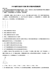 2026届浙江省金华十校高三第六次模拟考试物理试卷含解析