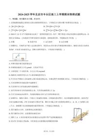 2024-2025学年北京市丰台区高三上学期期末物理试题（含答案）