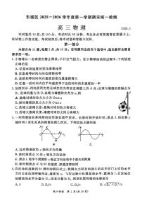2025-2026学年北京市东城区高三第一学期期末统一检测物理试题（含答案）
