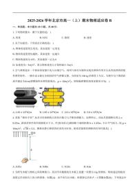2025-2026学年北京市高一上学期期末物理适应卷B（含答案）
