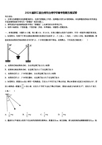 2026届浙江省台州市台州中学高考物理五模试卷含解析