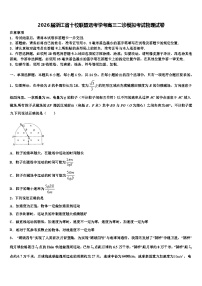 2026届浙江省十校联盟选考学考高三二诊模拟考试物理试卷含解析
