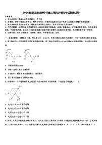 2026届浙江省嵊州中学高三第四次模拟考试物理试卷含解析