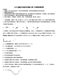 2026届重庆市部分区县高三第二次调研物理试卷含解析