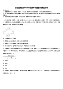 安徽省肥西中学2026届高考考前提分物理仿真卷含解析
