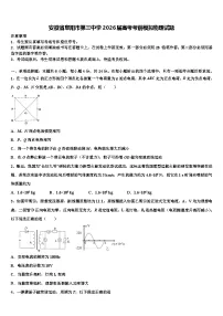 安徽省阜阳市第三中学2026届高考考前模拟物理试题含解析