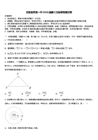 安徽省阜阳一中2026届高三压轴卷物理试卷含解析
