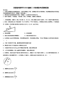 安徽省凤阳中学2026届高三3月份模拟考试物理试题含解析