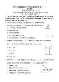 福建省漳州市2021届高三毕业班适应性测试（一）物理 (含答案)