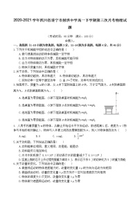 2020-2021学年四川省遂宁市射洪中学高一下学期第三次月考物理试题