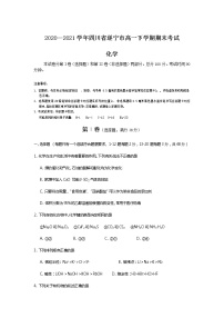 2020—2021学年四川省遂宁市高一下学期期末考试 化学练习题