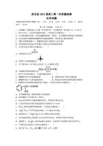 2022届陕西省咸阳市武功县高三上学期第一次质量检测化学试题（PDF版）