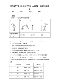 青海省西宁市2021-2022学年高一上学期第一次月考化学试题（word版 含答案）