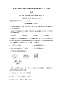 辽宁省沈阳市郊联体2021-2022学年高一上学期10月月考化学试题 含答案