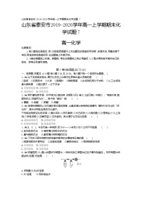 7、山东省泰安市2019-2020学年高一上学期期末化学试题（学生版）