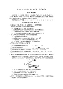 河南省郑州市2019届高三第一次质量预测化学试卷(有答案)