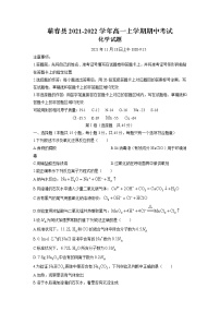 湖北省黄冈市蕲春县2021-2022学年高一上学期期中考试化学试卷含答案