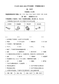 北京市丰台区2020-2021学年高一上学期期末考试化学试题 含答案