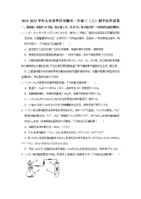 2021-2022学年山东省枣庄市滕州一中高三（上）期中化学试卷