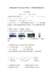 云南省昆明市寻甸县民族中学2020-2021学年高一上学期初升高衔接考试化学试卷含答案