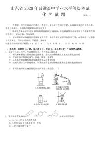 2020届山东省济宁市高三4月一模考试化学试题 PDF版