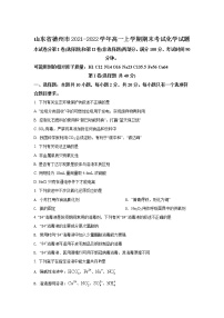 2021-2022学年山东省德州市高一上学期期末考试化学试卷含答案