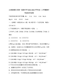 2021-2022学年云南省丽江市第一高级中学高二上学期期中考试化学试题含答案