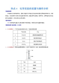 热点4 化学实验的装置与操作分析- 高考化学专练【热点·重点·难点】