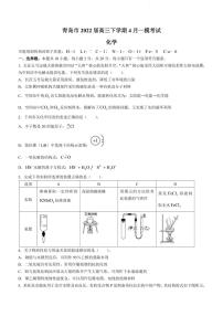 2022届山东省青岛市高三下学期4月一模考试化学试题（PDF版）