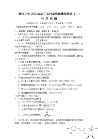 湖北省武汉市第二中学2022届高三五月全仿真模拟考试（一）化学（word版 含答案）