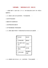 高考化学二轮复习专题突破练一物质的组成与分类传统文化含解析