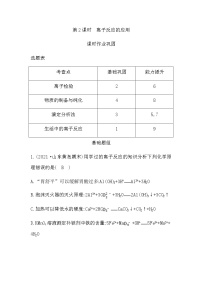 鲁科版 (2019)选择性必修1第4节 离子反应第2课时课堂检测