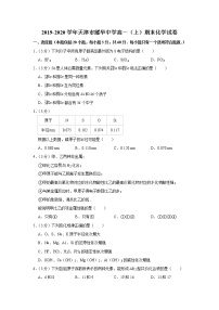 2019-2020学年天津市耀华中学高一（上）期末化学试卷