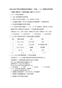 2018-2019学年江西省抚州市临川一中高一（上）期末化学试卷