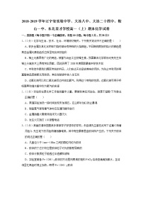 2018-2019学年辽宁省实验中学、大连八中、大连二十四中、鞍山一中、东北育才学校高一（上）期末化学试卷