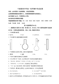 2022宁波效实中学高一上学期期中考试化学试题含答案