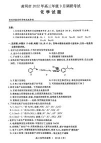 湖北省黄冈市2022-2023学年高三上学期9月调研考试化学试题及答案